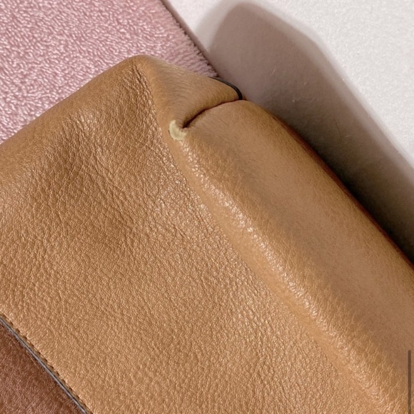 SOLD-Steve Madden Two Tone Brown Tan Leather Tote Bag Shoulder Bag - Picture 8 of 16